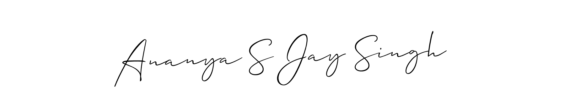 Use a signature maker to create a handwritten signature online. With this signature software, you can design (Allison_Script) your own signature for name Ananya S Jay Singh. Ananya S Jay Singh signature style 2 images and pictures png