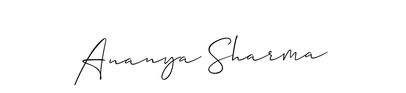 Create a beautiful signature design for name Ananya Sharma. With this signature (Allison_Script) fonts, you can make a handwritten signature for free. Ananya Sharma signature style 2 images and pictures png