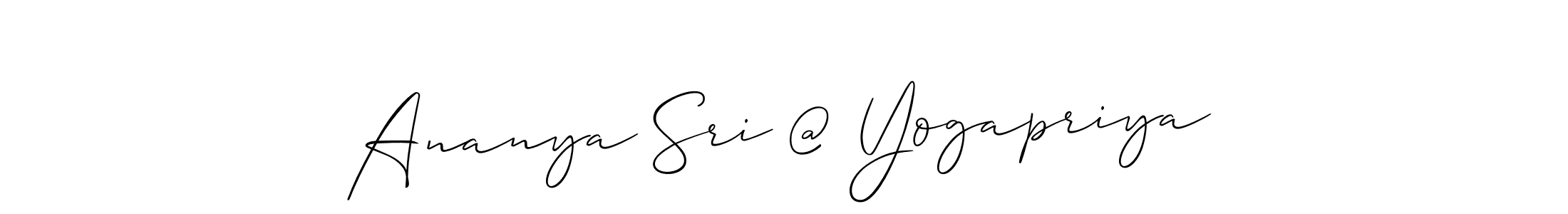 Use a signature maker to create a handwritten signature online. With this signature software, you can design (Allison_Script) your own signature for name Ananya Sri @ Yogapriya. Ananya Sri @ Yogapriya signature style 2 images and pictures png