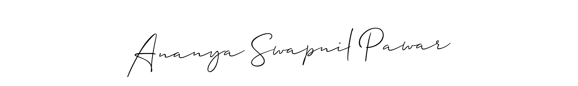 How to make Ananya Swapnil Pawar signature? Allison_Script is a professional autograph style. Create handwritten signature for Ananya Swapnil Pawar name. Ananya Swapnil Pawar signature style 2 images and pictures png