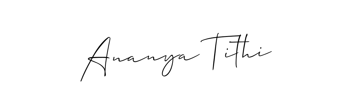 Also You can easily find your signature by using the search form. We will create Ananya Tithi name handwritten signature images for you free of cost using Allison_Script sign style. Ananya Tithi signature style 2 images and pictures png