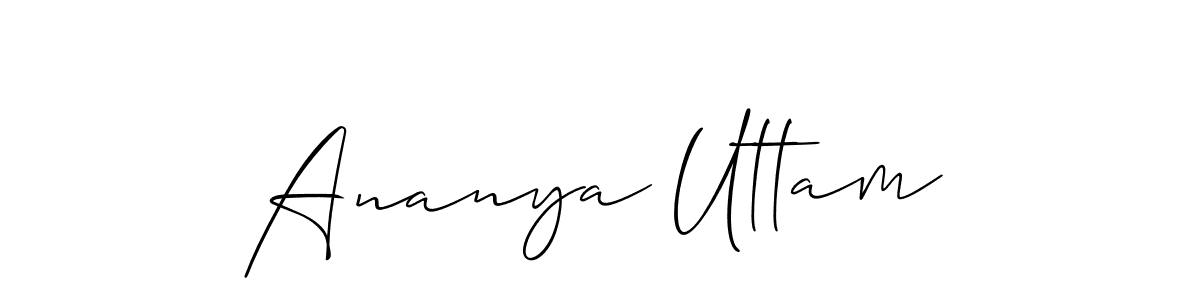 if you are searching for the best signature style for your name Ananya Uttam. so please give up your signature search. here we have designed multiple signature styles  using Allison_Script. Ananya Uttam signature style 2 images and pictures png