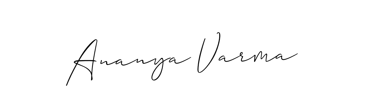 Create a beautiful signature design for name Ananya Varma. With this signature (Allison_Script) fonts, you can make a handwritten signature for free. Ananya Varma signature style 2 images and pictures png