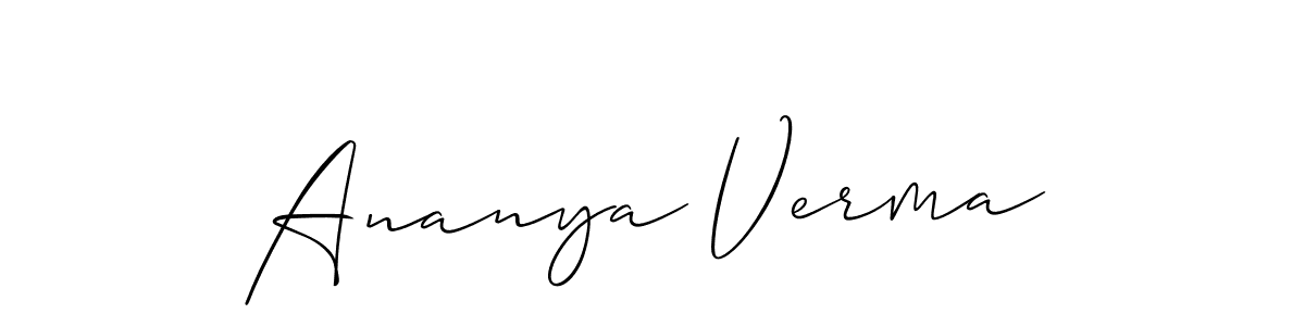 This is the best signature style for the Ananya Verma name. Also you like these signature font (Allison_Script). Mix name signature. Ananya Verma signature style 2 images and pictures png