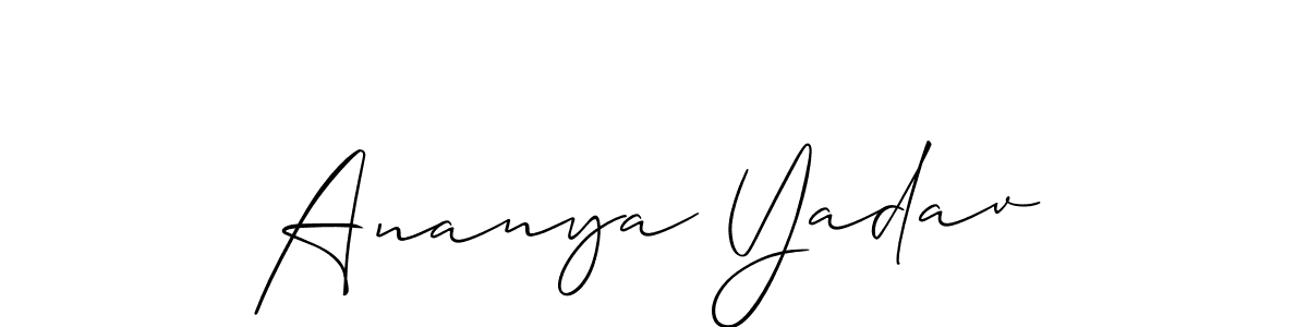 How to make Ananya Yadav signature? Allison_Script is a professional autograph style. Create handwritten signature for Ananya Yadav name. Ananya Yadav signature style 2 images and pictures png