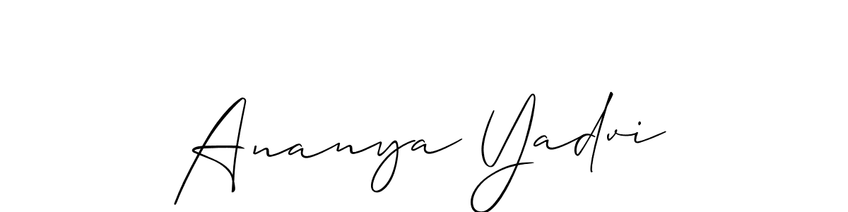 How to make Ananya Yadvi signature? Allison_Script is a professional autograph style. Create handwritten signature for Ananya Yadvi name. Ananya Yadvi signature style 2 images and pictures png
