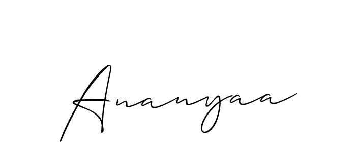 How to make Ananyaa name signature. Use Allison_Script style for creating short signs online. This is the latest handwritten sign. Ananyaa signature style 2 images and pictures png