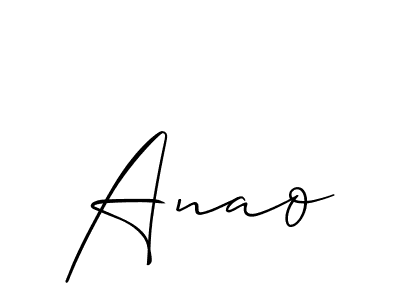Allison_Script is a professional signature style that is perfect for those who want to add a touch of class to their signature. It is also a great choice for those who want to make their signature more unique. Get Anao name to fancy signature for free. Anao signature style 2 images and pictures png