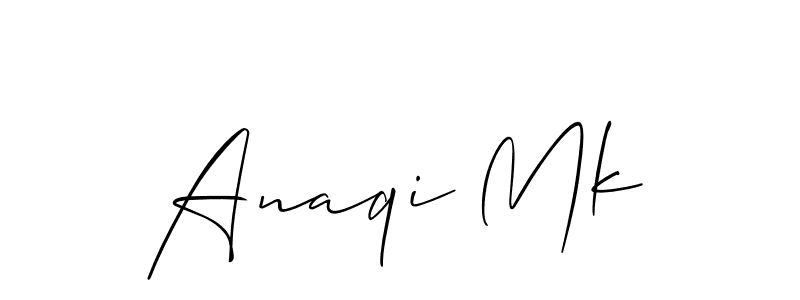 How to make Anaqi Mk signature? Allison_Script is a professional autograph style. Create handwritten signature for Anaqi Mk name. Anaqi Mk signature style 2 images and pictures png