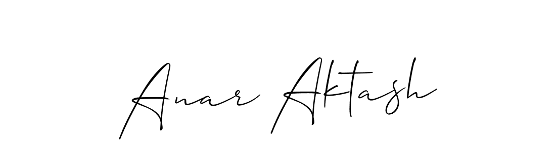 How to make Anar Aktash signature? Allison_Script is a professional autograph style. Create handwritten signature for Anar Aktash name. Anar Aktash signature style 2 images and pictures png