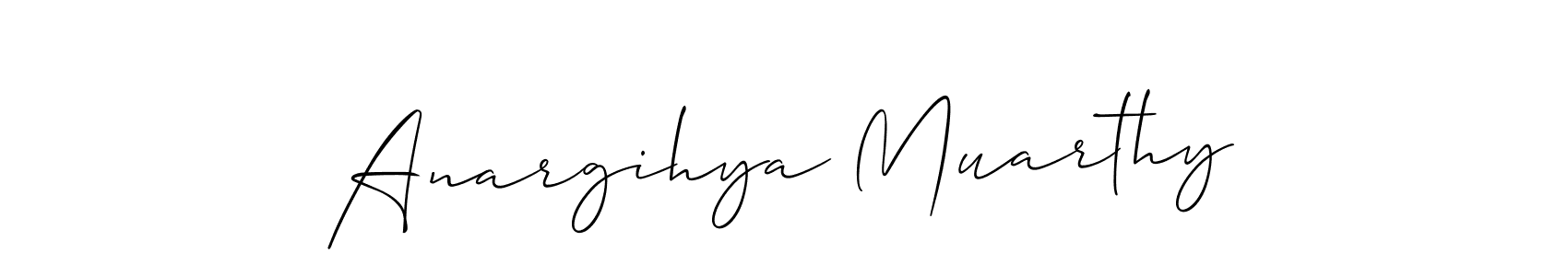 Use a signature maker to create a handwritten signature online. With this signature software, you can design (Allison_Script) your own signature for name Anargihya Muarthy. Anargihya Muarthy signature style 2 images and pictures png