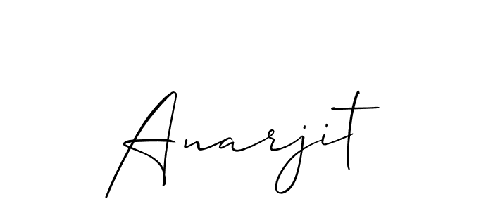 How to make Anarjit name signature. Use Allison_Script style for creating short signs online. This is the latest handwritten sign. Anarjit signature style 2 images and pictures png