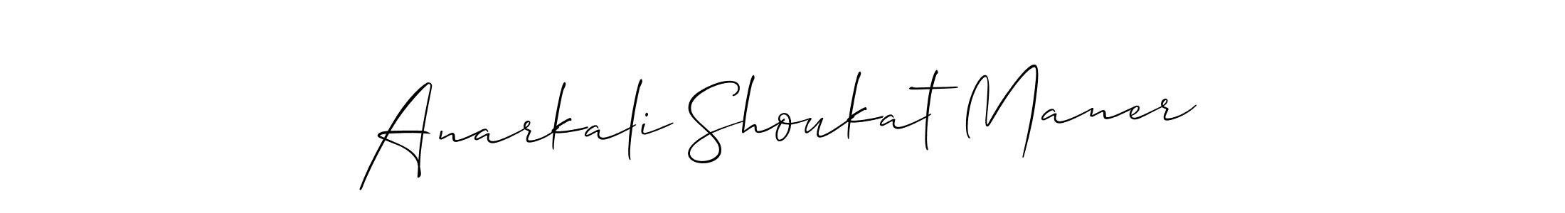 How to make Anarkali Shoukat Maner signature? Allison_Script is a professional autograph style. Create handwritten signature for Anarkali Shoukat Maner name. Anarkali Shoukat Maner signature style 2 images and pictures png