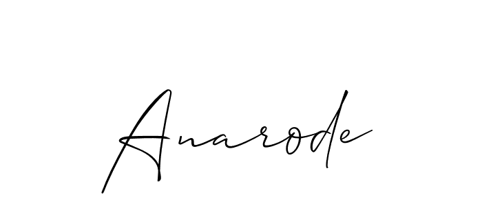 Design your own signature with our free online signature maker. With this signature software, you can create a handwritten (Allison_Script) signature for name Anarode. Anarode signature style 2 images and pictures png