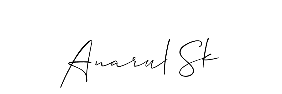 Anarul Sk stylish signature style. Best Handwritten Sign (Allison_Script) for my name. Handwritten Signature Collection Ideas for my name Anarul Sk. Anarul Sk signature style 2 images and pictures png