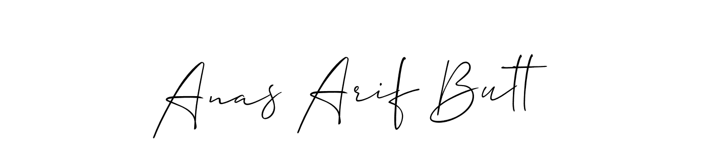 How to make Anas Arif Butt signature? Allison_Script is a professional autograph style. Create handwritten signature for Anas Arif Butt name. Anas Arif Butt signature style 2 images and pictures png