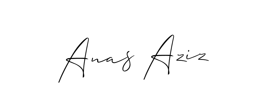 Make a beautiful signature design for name Anas Aziz. With this signature (Allison_Script) style, you can create a handwritten signature for free. Anas Aziz signature style 2 images and pictures png