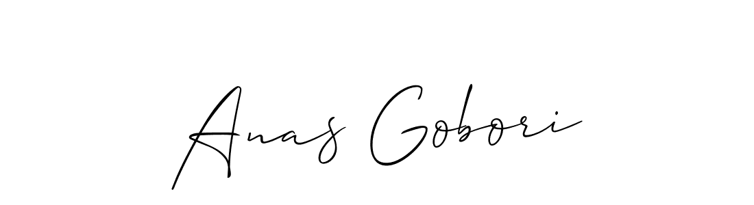 The best way (Allison_Script) to make a short signature is to pick only two or three words in your name. The name Anas Gobori include a total of six letters. For converting this name. Anas Gobori signature style 2 images and pictures png