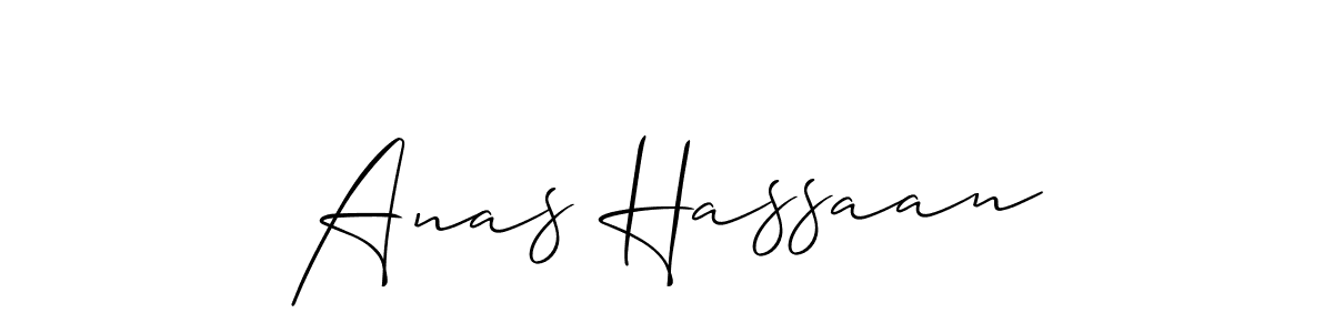 Make a short Anas Hassaan signature style. Manage your documents anywhere anytime using Allison_Script. Create and add eSignatures, submit forms, share and send files easily. Anas Hassaan signature style 2 images and pictures png