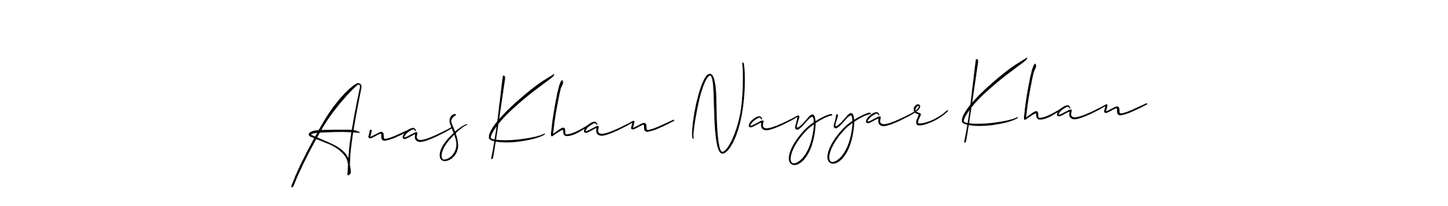 Create a beautiful signature design for name Anas Khan Nayyar Khan. With this signature (Allison_Script) fonts, you can make a handwritten signature for free. Anas Khan Nayyar Khan signature style 2 images and pictures png