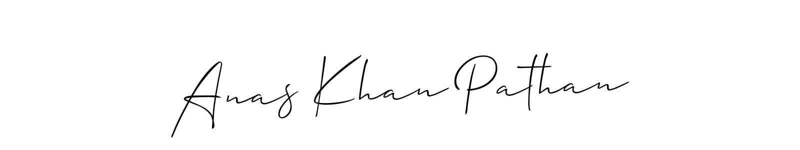 Allison_Script is a professional signature style that is perfect for those who want to add a touch of class to their signature. It is also a great choice for those who want to make their signature more unique. Get Anas Khan Pathan name to fancy signature for free. Anas Khan Pathan signature style 2 images and pictures png