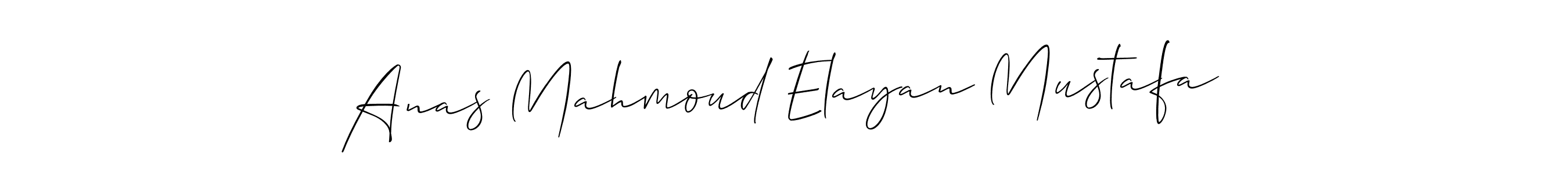 You should practise on your own different ways (Allison_Script) to write your name (Anas Mahmoud Elayan Mustafa) in signature. don't let someone else do it for you. Anas Mahmoud Elayan Mustafa signature style 2 images and pictures png