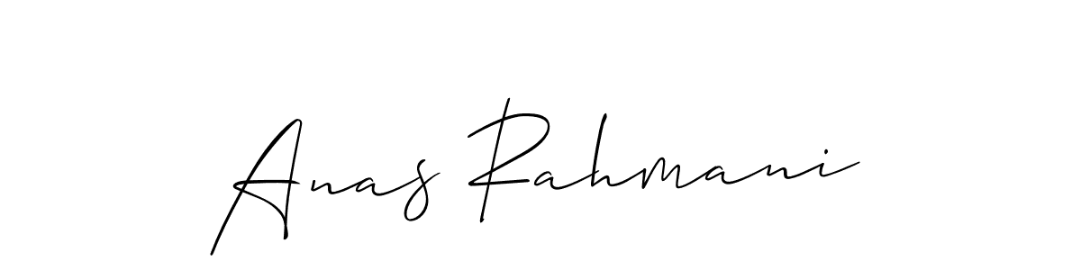 Create a beautiful signature design for name Anas Rahmani. With this signature (Allison_Script) fonts, you can make a handwritten signature for free. Anas Rahmani signature style 2 images and pictures png