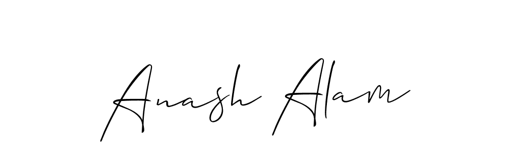 Create a beautiful signature design for name Anash Alam. With this signature (Allison_Script) fonts, you can make a handwritten signature for free. Anash Alam signature style 2 images and pictures png