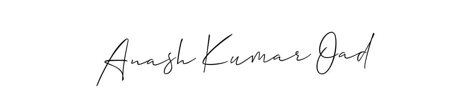 You should practise on your own different ways (Allison_Script) to write your name (Anash Kumar Oad) in signature. don't let someone else do it for you. Anash Kumar Oad signature style 2 images and pictures png