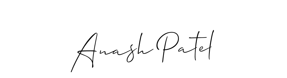 The best way (Allison_Script) to make a short signature is to pick only two or three words in your name. The name Anash Patel include a total of six letters. For converting this name. Anash Patel signature style 2 images and pictures png
