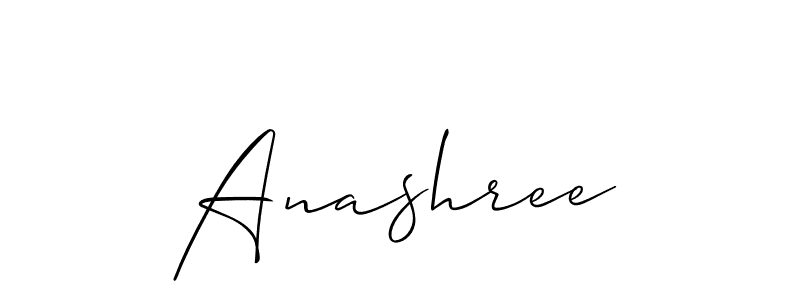 Use a signature maker to create a handwritten signature online. With this signature software, you can design (Allison_Script) your own signature for name Anashree. Anashree signature style 2 images and pictures png