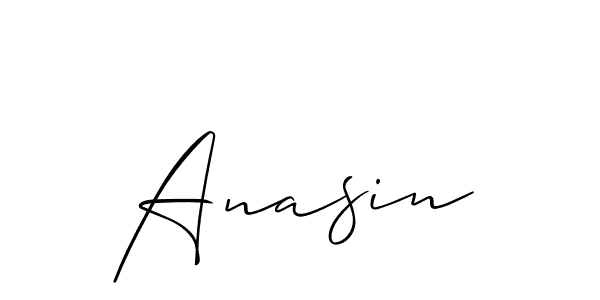 It looks lik you need a new signature style for name Anasin. Design unique handwritten (Allison_Script) signature with our free signature maker in just a few clicks. Anasin signature style 2 images and pictures png