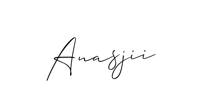 Create a beautiful signature design for name Anasjii. With this signature (Allison_Script) fonts, you can make a handwritten signature for free. Anasjii signature style 2 images and pictures png
