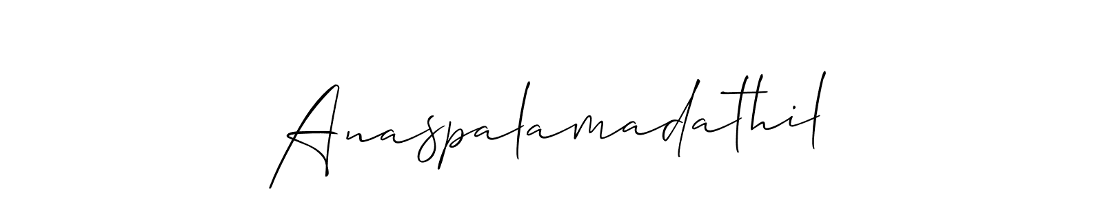 Create a beautiful signature design for name Anaspalamadathil. With this signature (Allison_Script) fonts, you can make a handwritten signature for free. Anaspalamadathil signature style 2 images and pictures png