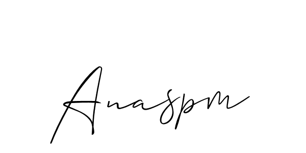 Create a beautiful signature design for name Anaspm. With this signature (Allison_Script) fonts, you can make a handwritten signature for free. Anaspm signature style 2 images and pictures png