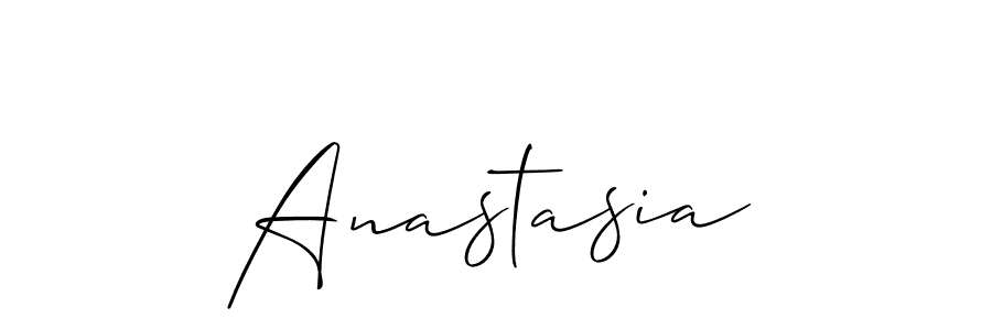 How to make Anastasia signature? Allison_Script is a professional autograph style. Create handwritten signature for Anastasia name. Anastasia signature style 2 images and pictures png