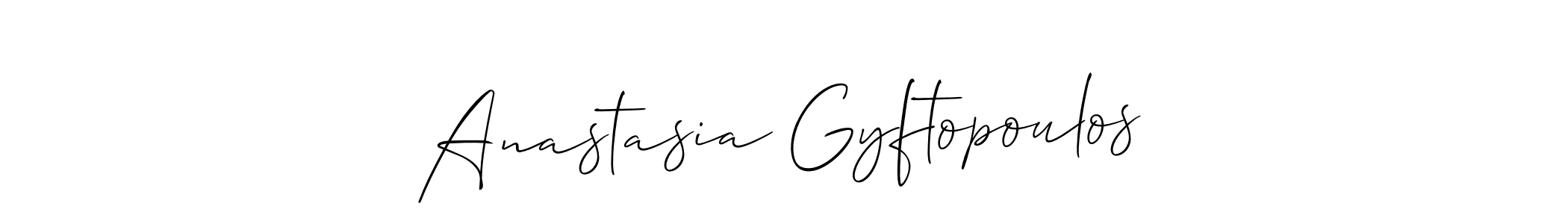 Similarly Allison_Script is the best handwritten signature design. Signature creator online .You can use it as an online autograph creator for name Anastasia Gyftopoulos. Anastasia Gyftopoulos signature style 2 images and pictures png