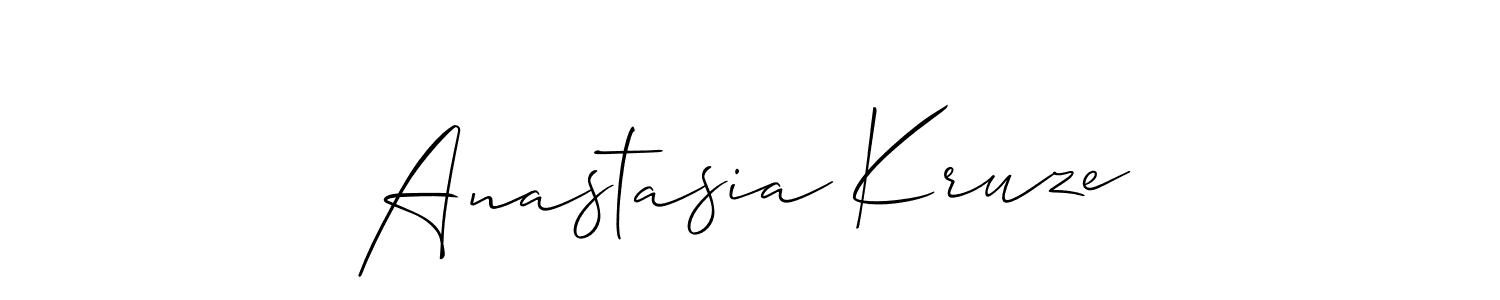 Make a short Anastasia Kruze signature style. Manage your documents anywhere anytime using Allison_Script. Create and add eSignatures, submit forms, share and send files easily. Anastasia Kruze signature style 2 images and pictures png