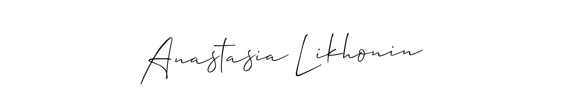 The best way (Allison_Script) to make a short signature is to pick only two or three words in your name. The name Anastasia Likhonin include a total of six letters. For converting this name. Anastasia Likhonin signature style 2 images and pictures png