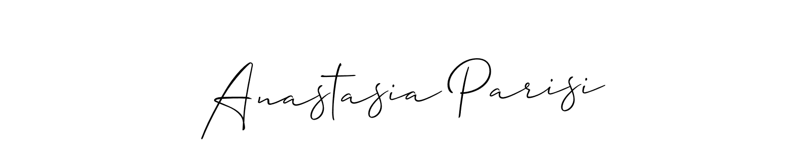 Allison_Script is a professional signature style that is perfect for those who want to add a touch of class to their signature. It is also a great choice for those who want to make their signature more unique. Get Anastasia Parisi name to fancy signature for free. Anastasia Parisi signature style 2 images and pictures png