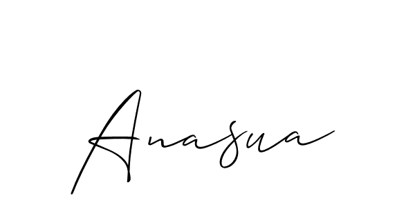 Use a signature maker to create a handwritten signature online. With this signature software, you can design (Allison_Script) your own signature for name Anasua. Anasua signature style 2 images and pictures png