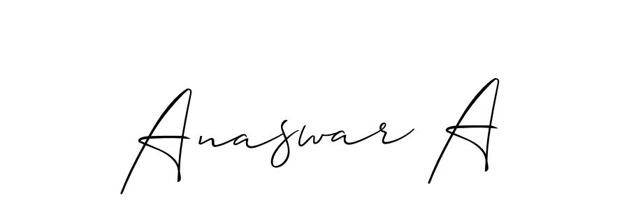 Make a beautiful signature design for name Anaswar A. With this signature (Allison_Script) style, you can create a handwritten signature for free. Anaswar A signature style 2 images and pictures png