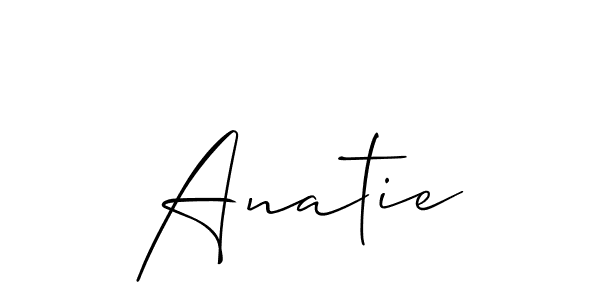 Make a beautiful signature design for name Anatie. With this signature (Allison_Script) style, you can create a handwritten signature for free. Anatie signature style 2 images and pictures png