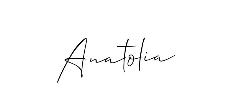 How to make Anatolia signature? Allison_Script is a professional autograph style. Create handwritten signature for Anatolia name. Anatolia signature style 2 images and pictures png