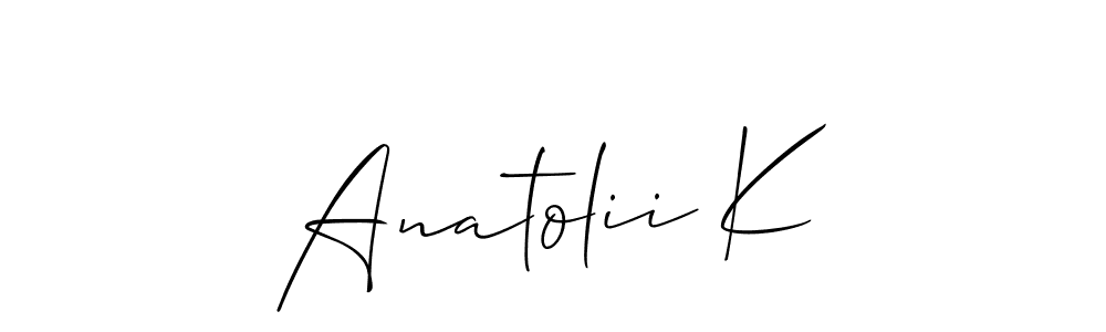 Design your own signature with our free online signature maker. With this signature software, you can create a handwritten (Allison_Script) signature for name Anatolii K. Anatolii K signature style 2 images and pictures png