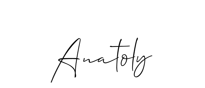Use a signature maker to create a handwritten signature online. With this signature software, you can design (Allison_Script) your own signature for name Anatoly. Anatoly signature style 2 images and pictures png