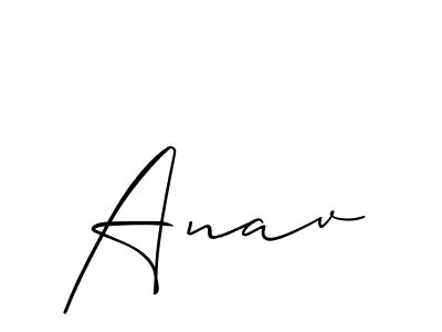 How to make Anav name signature. Use Allison_Script style for creating short signs online. This is the latest handwritten sign. Anav signature style 2 images and pictures png