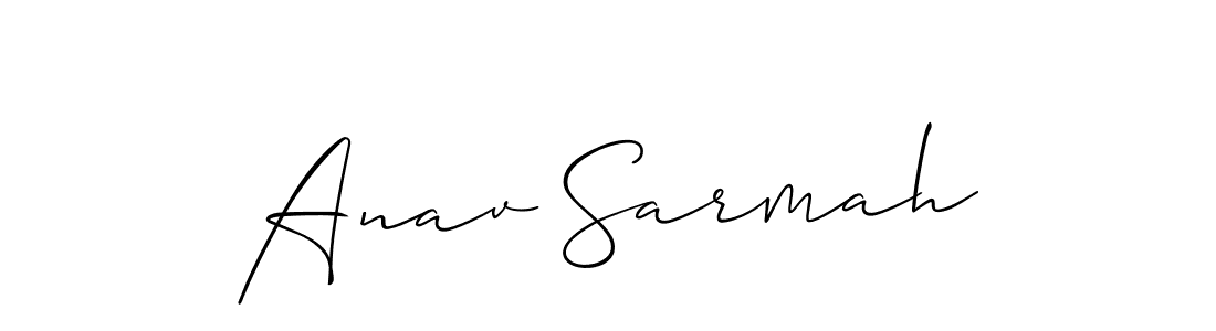 Use a signature maker to create a handwritten signature online. With this signature software, you can design (Allison_Script) your own signature for name Anav Sarmah. Anav Sarmah signature style 2 images and pictures png
