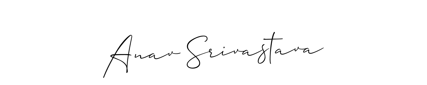 Make a short Anav Srivastava signature style. Manage your documents anywhere anytime using Allison_Script. Create and add eSignatures, submit forms, share and send files easily. Anav Srivastava signature style 2 images and pictures png