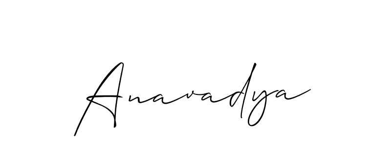 Allison_Script is a professional signature style that is perfect for those who want to add a touch of class to their signature. It is also a great choice for those who want to make their signature more unique. Get Anavadya name to fancy signature for free. Anavadya signature style 2 images and pictures png